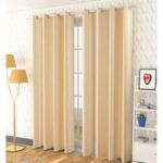 CREAM CURTAINS 2Pcs (1.5m Each) With 2M WHITE SHEER For Living Room Window And Door