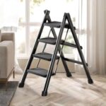 4-Step Black Foldable Ladder