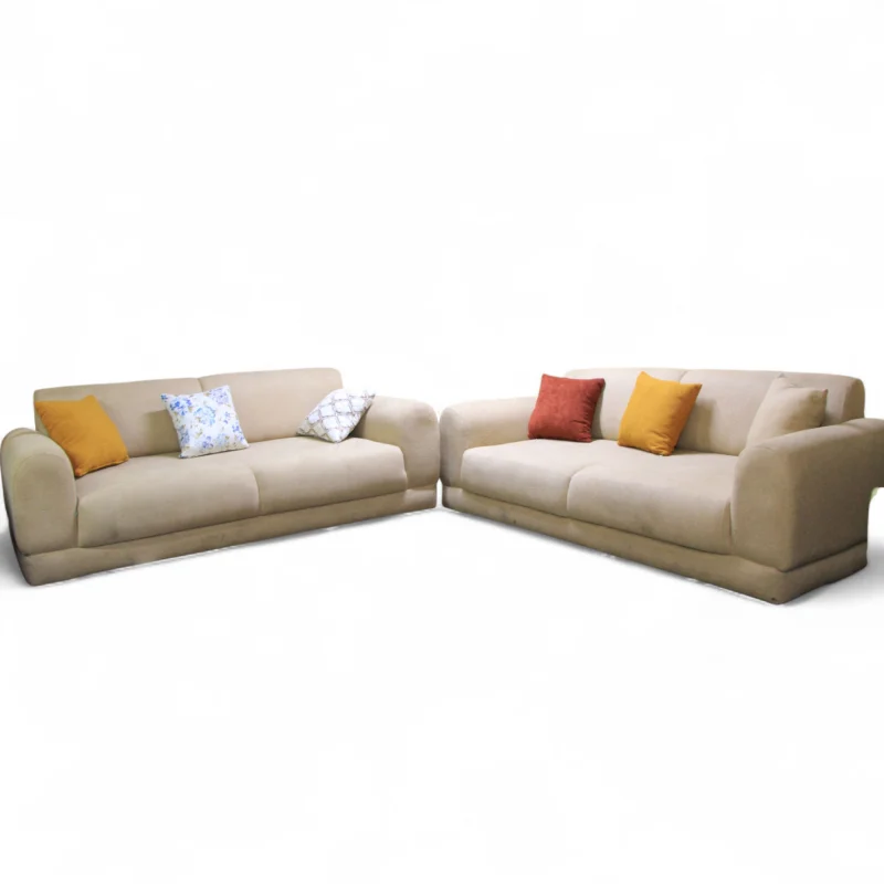 6-Seater Fabric Sofa with Spring Cushions