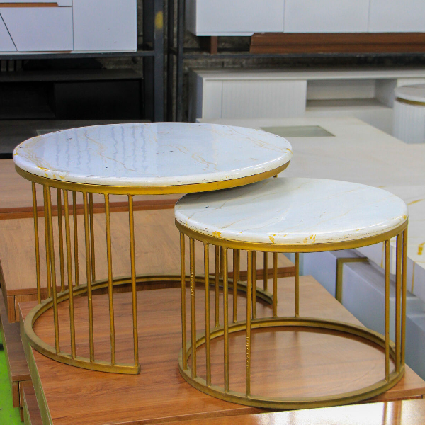 2-in-1 Marble Top Nesting Tables