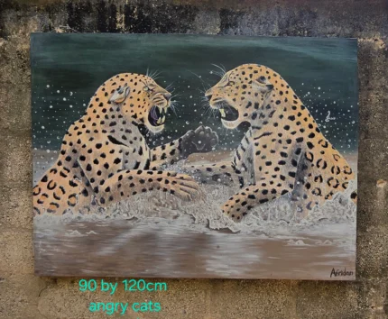 Angry Cats – 90 x 120 cm Canvas Art