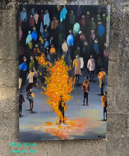 Man on Fire – 60 x 80 cm Canvas Art